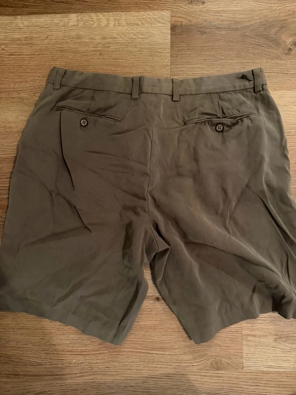 Tommy Bahama Olive Brown Flat-Front Casual Shorts